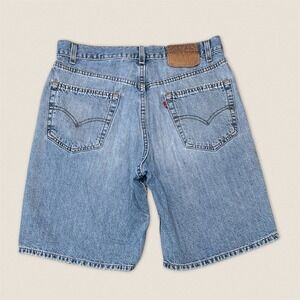 Vintage 90s Levi's 550 Shorts Light Wash Distressed Relaxed Fit USA Size Mens 33